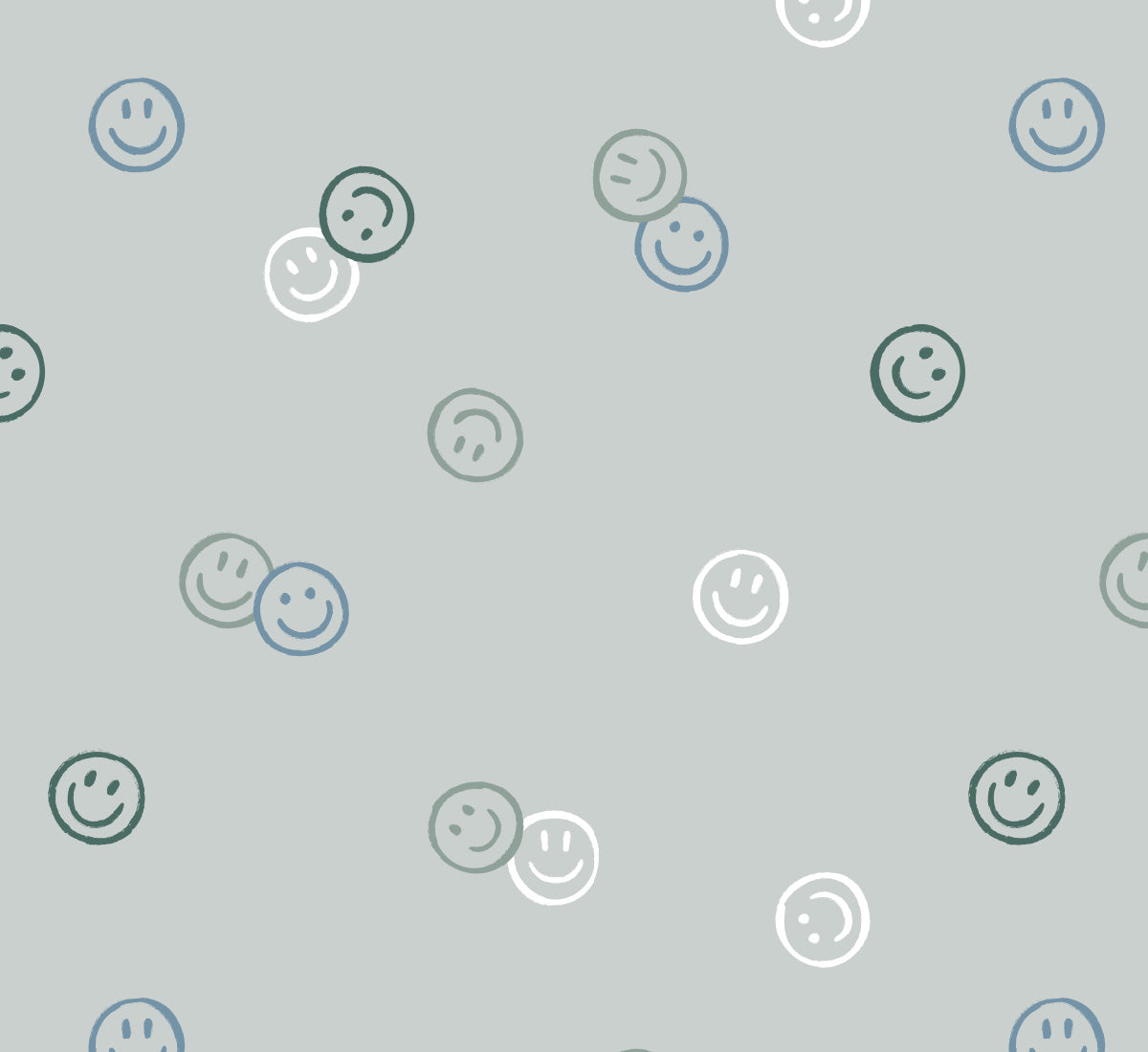 Smiley behang smiley confetti volpracht jongenskamer blauw