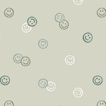 Smiley behang smiley confetti volpracht jongenskamer meisjeskamer neutrale kinderkamer groen