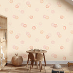Smiley behang roze voor meisjeskamer smiley confetti volpracht kinderkamer behang