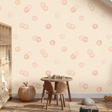 Smiley behang roze voor meisjeskamer smiley confetti volpracht kinderkamer behang