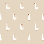 Volpracht Goose behang voor de neutrale kinderkamer en babykamer ganzen beige