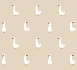 Volpracht Goose behang voor de neutrale kinderkamer en babykamer ganzen beige