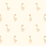 Volpracht Goose behang voor de neutrale kinderkamer en babykamer ganzen creme