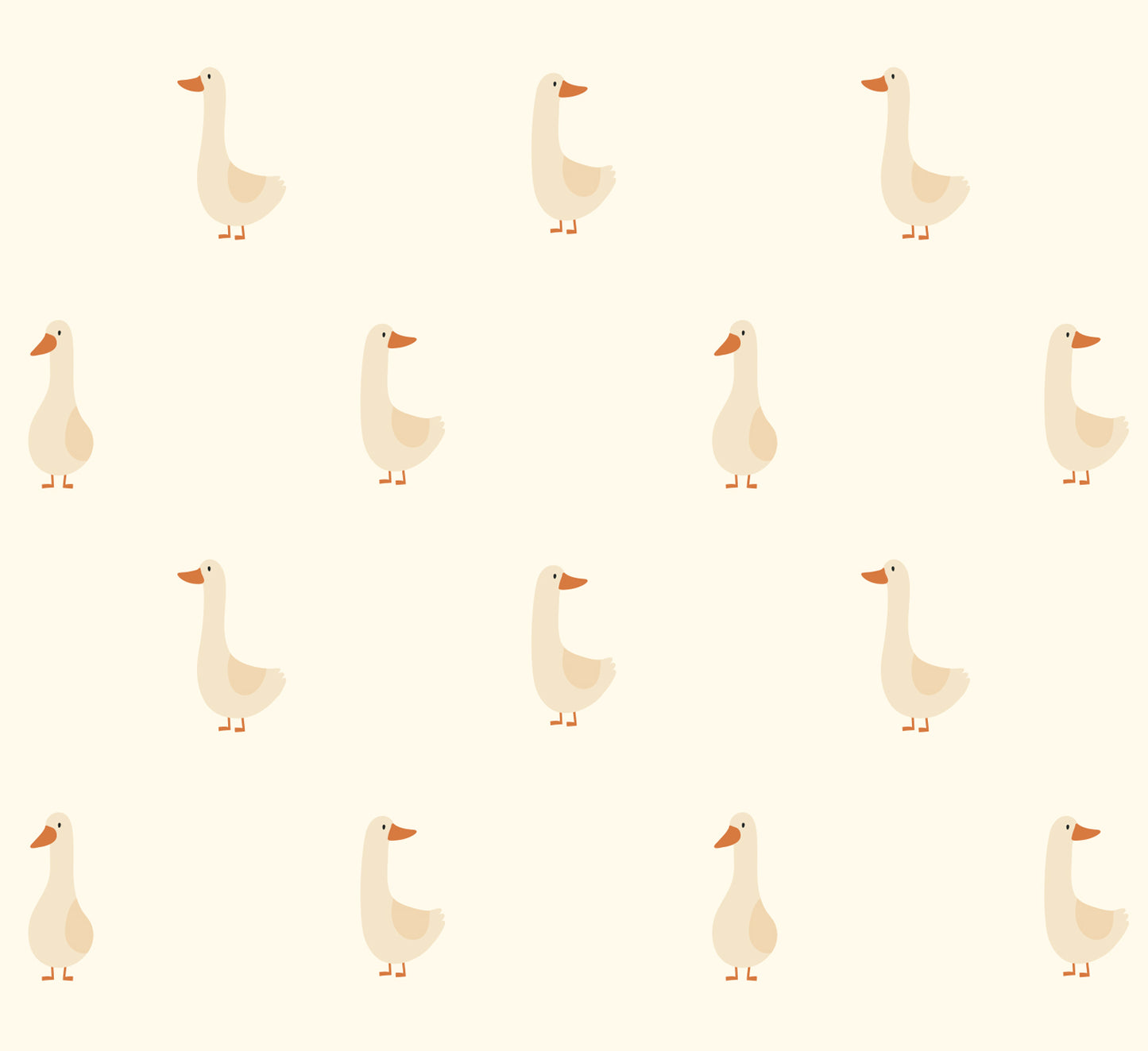 Volpracht Goose behang voor de neutrale kinderkamer en babykamer ganzen creme