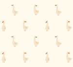 Volpracht Goose behang voor de neutrale kinderkamer en babykamer ganzen creme