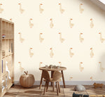 Volpracht Goose behang voor de neutrale kinderkamer en babykamer ganzen creme