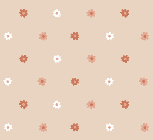 Bloemen behang voor meisjeskamer en babykamer Volpracht beige oudroze