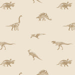 Dino behang beige jongenskamer en babykamer Volpracht