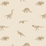 Dino behang beige jongenskamer en babykamer Volpracht