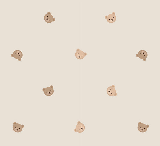 Volpracht Teddyberen behang voor de neutrale babykamer beige creme