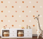 Bloemen behang meisjeskamer en babykamer beige terra volpracht