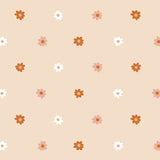 Bloemen behang meisjeskamer en babykamer beige terra volpracht