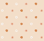 Bloemen behang meisjeskamer en babykamer beige terra volpracht