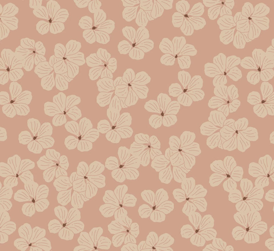 Floral bloemen behang voor de meisjeskamer oudroze roze volpracht