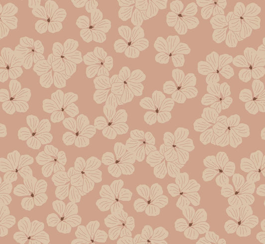 Floral bloemen behang voor de meisjeskamer oudroze roze volpracht