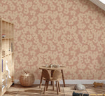 Floral bloemen behang voor de meisjeskamer oudroze roze volpracht
