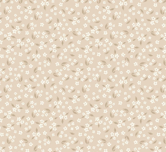 Volpracht bloemen behang voor meisjeskamer en babykamer bloesem beige