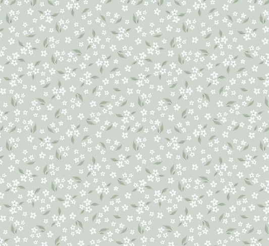 Volpracht bloemen behang voor meisjeskamer en babykamer bloesem groen