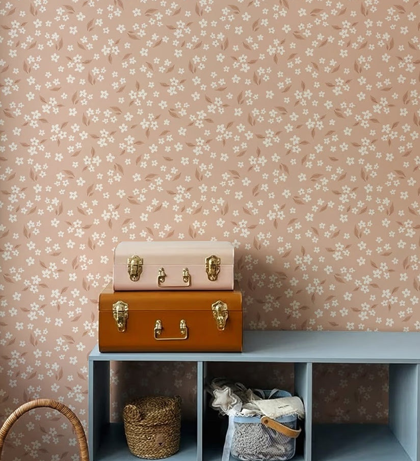 Volpracht bloemen behang voor meisjekamer bloesem roze