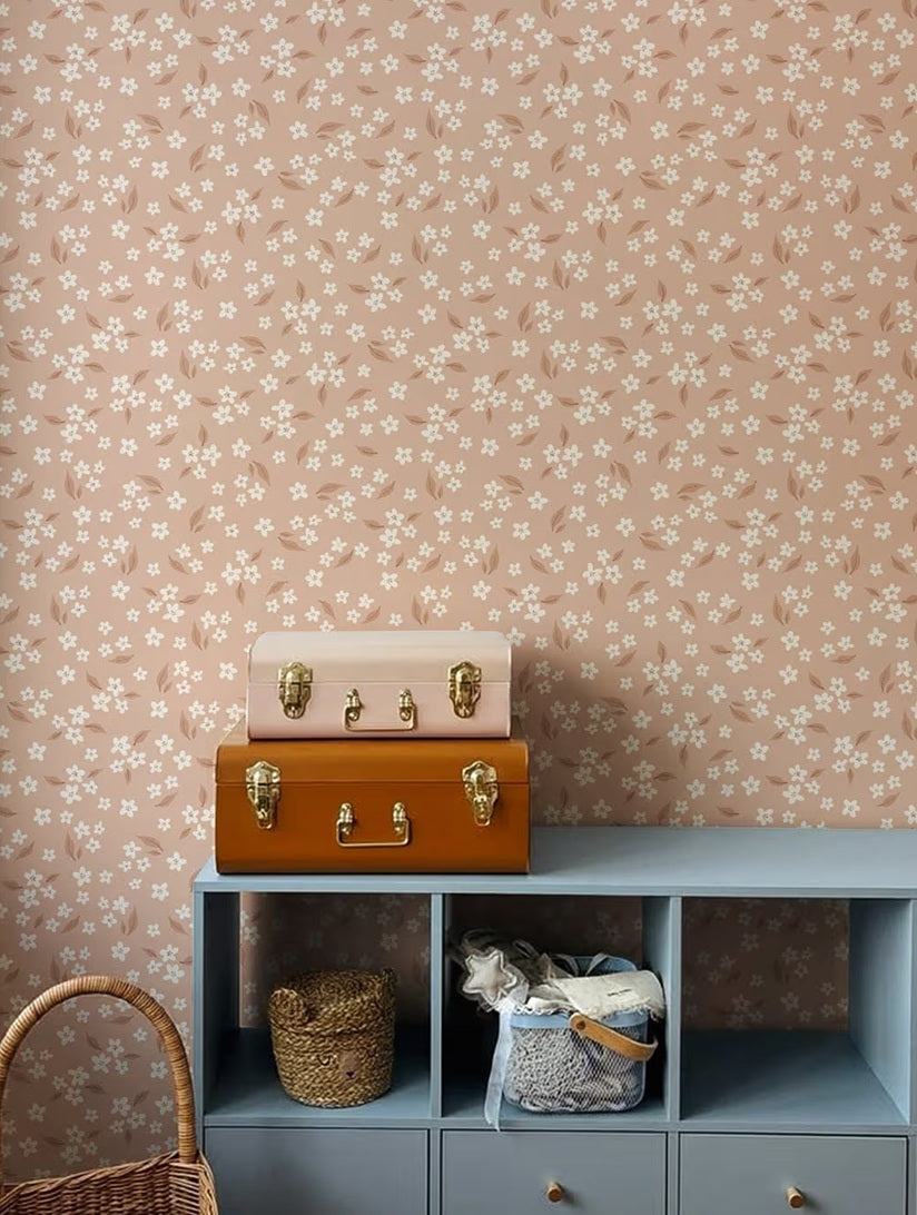 Volpracht bloemen behang voor meisjekamer bloesem roze