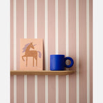 Strepen behang voor kinderkamer lintjes behang studio ditte meisjeskamer babykamer blush roze