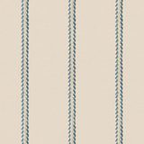Lintjes Bo Studio Ditte strepen behang met stiksels voor de jongenskamer en babykamer creme met denim blauw