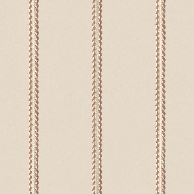 Lintjes Bo Studio Ditte strepen behang met stiksels voor de neutrale kinderkamer meisjeskamer jongenskamer en babykamer creme met karamel