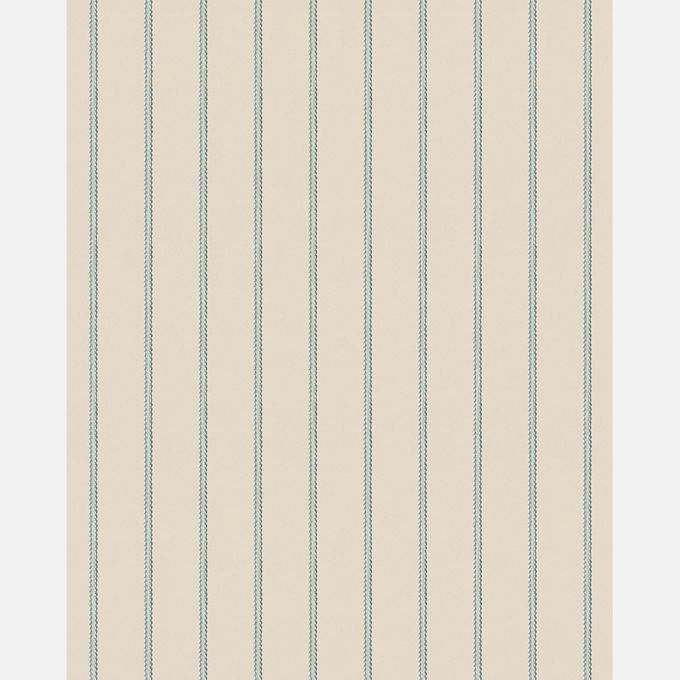 Lintjes Bo Studio Ditte strepen behang met stiksels voor de neutrale kinderkamer meisjeskamer jongenskamer en babykamer creme met lichtblauw