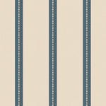 Studio Ditte Lintjes strepen behang voor de kinderkamer en babykamer denim blauw op creme