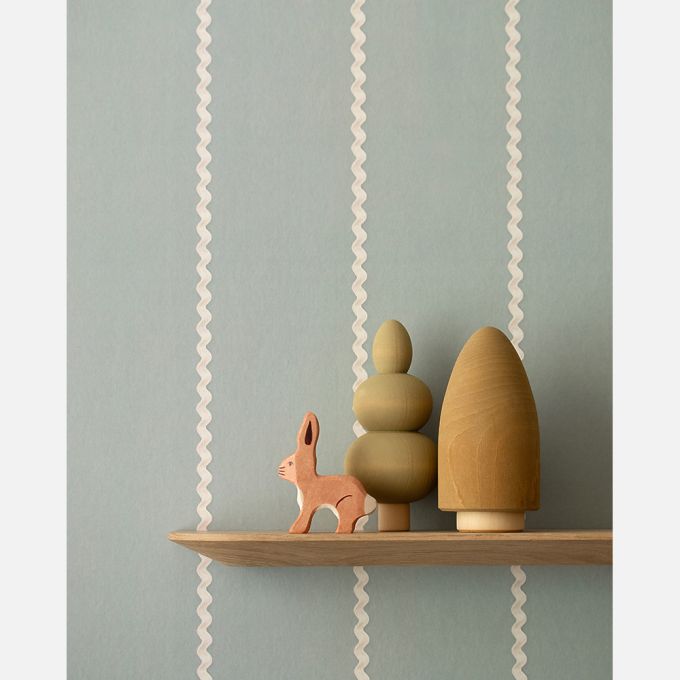Studio Ditte Lintjes behang strepen behang kinderkamer golven mistblauw