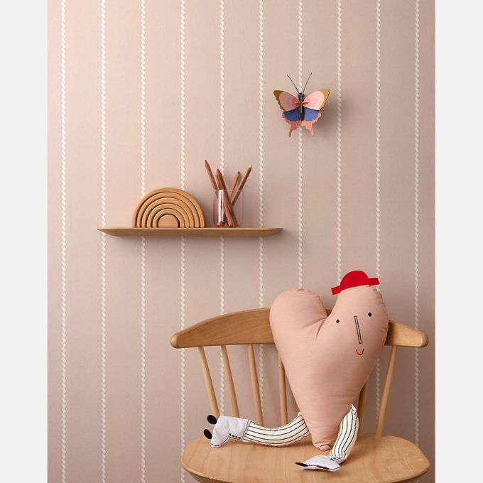 Studio Ditte Lintjes behang strepen behang kinderkamer golven oudroze