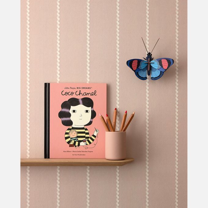 Studio Ditte Lintjes behang strepen behang kinderkamer golven oudroze