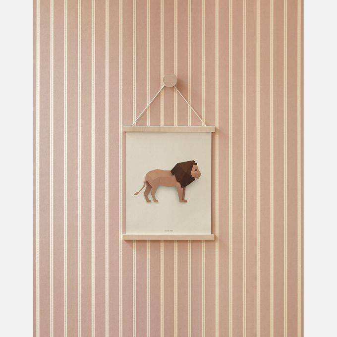 Studio Ditte Lintjes strepen behang voor de kinderkamer en babykamer oudroze

