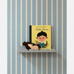 Studio Ditte Lintjes strepen behang voor de kinderkamer en babykamer steenblauw

