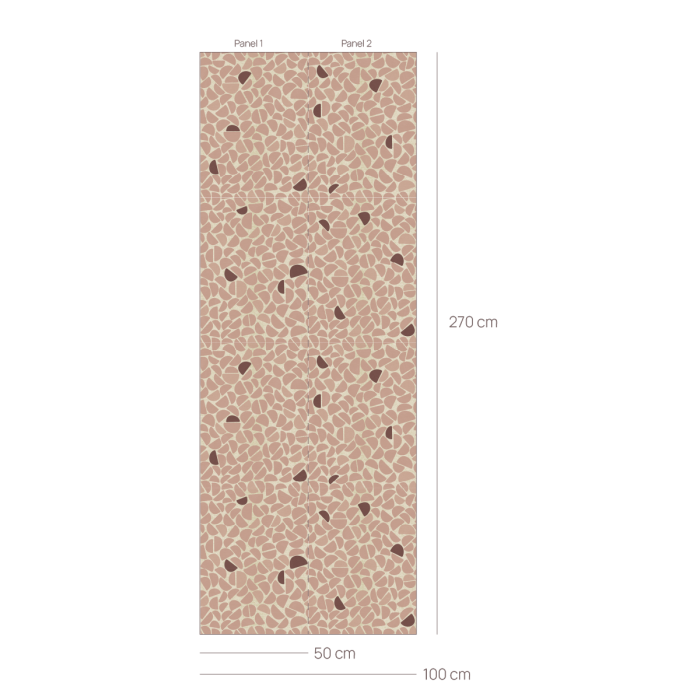 Pebble Bibelotte organisch behang voor de kinderkamer beige met roze