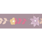 Bibelotte bohemian behangrand met bloemen meisjeskamer sering paars