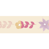 Bibelotte bohemian behangrand met bloemen meisjeskamervanille offwhite