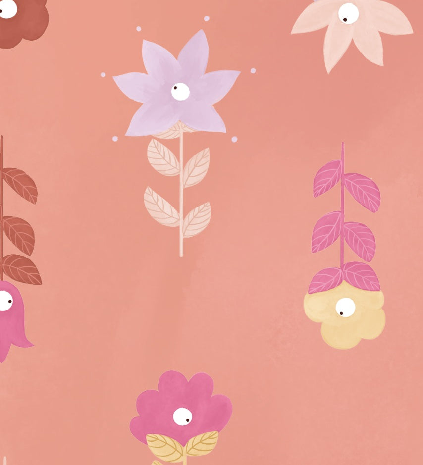 Bibelotte Bohemian behang roze meisjeskamer