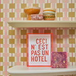 Bibelotte Geruit behang toffee roze karamel