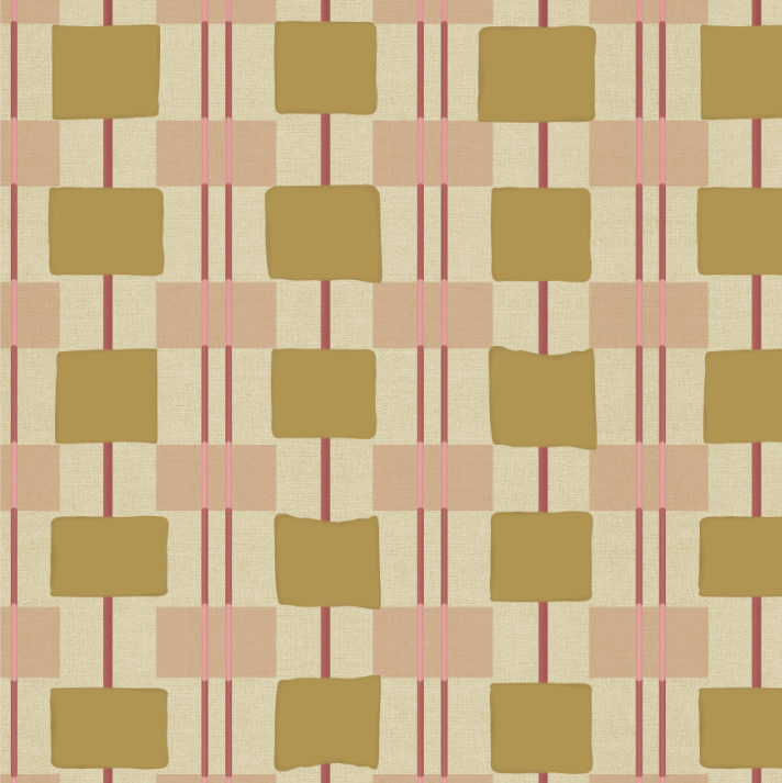 Bibelotte Geruit behang Toffee meisjeskamer tienerkamer geblokt behang beige roze