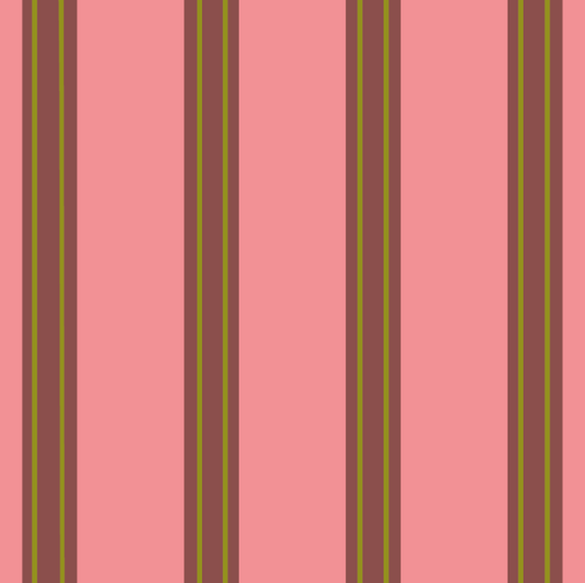 Gestreept behang voor de kinderkamer bibelotte juna maple  roze bordeaux groen
