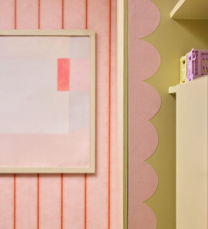 bibelotte behangrand kinderkamer met boogjes roze