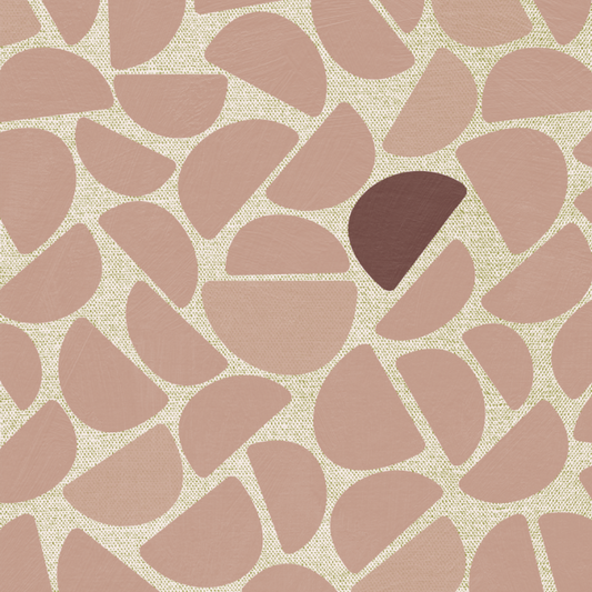 Pebble Bibelotte organisch behang voor de kinderkamer beige met roze