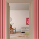 Gestreept behang voor de kinderkamer bibelotte juna kers roze bordeaux 