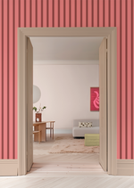 Gestreept behang voor de kinderkamer bibelotte juna kers roze bordeaux 