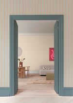 Gestreept behang voor de kinderkamer bibelotte juna mist lichtblauw creme bordeaux