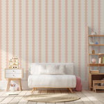 Papr Walls strepen behang meisjeskamer of babykamer met boogjes bubble dot nude lichtroze koraal