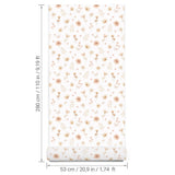 Pastelowe Love Flowers Meadow bloemenbehang voor meisjeskamer en babykamer wit roze groen 