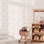 Pastelowe Love Flowers Meadow bloemenbehang voor meisjeskamer en babykamer wit roze groen 