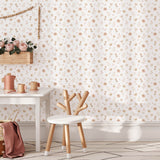 Pastelowe Love Flowers Meadow bloemenbehang voor meisjeskamer en babykamer wit roze groen 